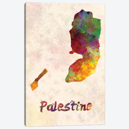 Palestine In Watercolor Canvas Print #PUR559} by Paul Rommer Canvas Wall Art