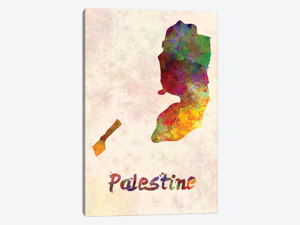 Palestine In Watercolor by Paul Rommer 1-piece Canvas Art Print