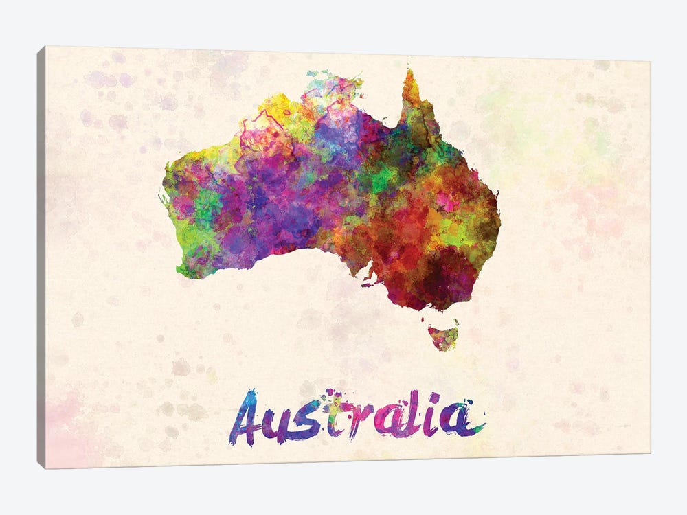 Australia In Watercolor by Paul Rommer 1-piece Canvas Art