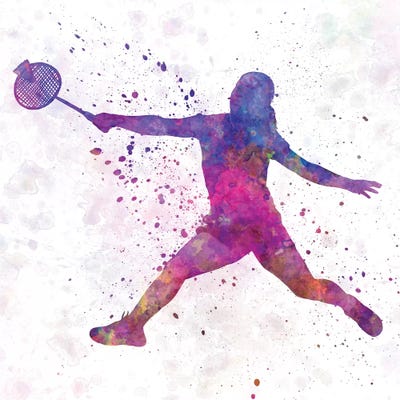 Badminton Female Silhouette I by Paul Rommer canvas print