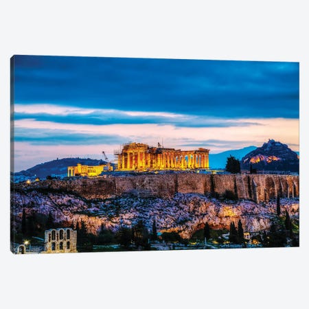 Acropolis In The Evening After Greece Canvas Print #PUR5601} by Paul Rommer Canvas Art Print