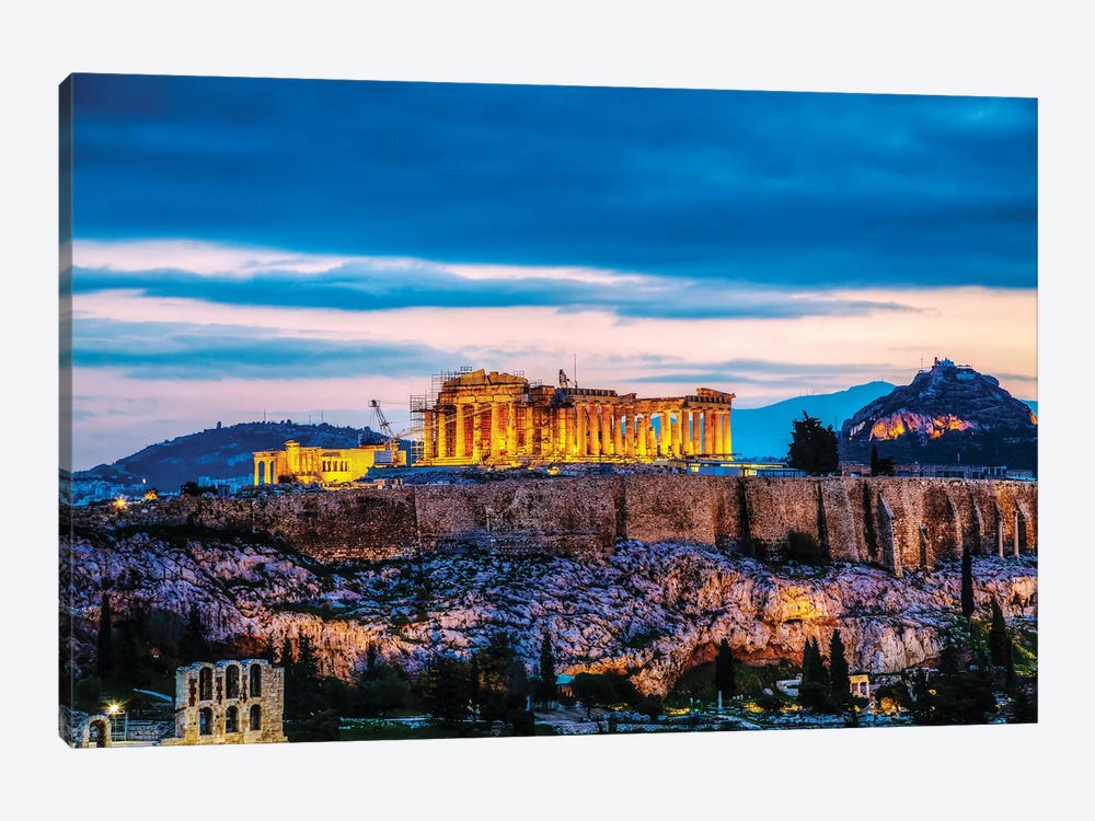 Acropolis In The Evening After Greece by Paul Rommer 1-piece Canvas Art Print