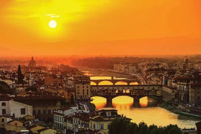 Florenz Bruecke Florence Bridge by Paul Rommer art print