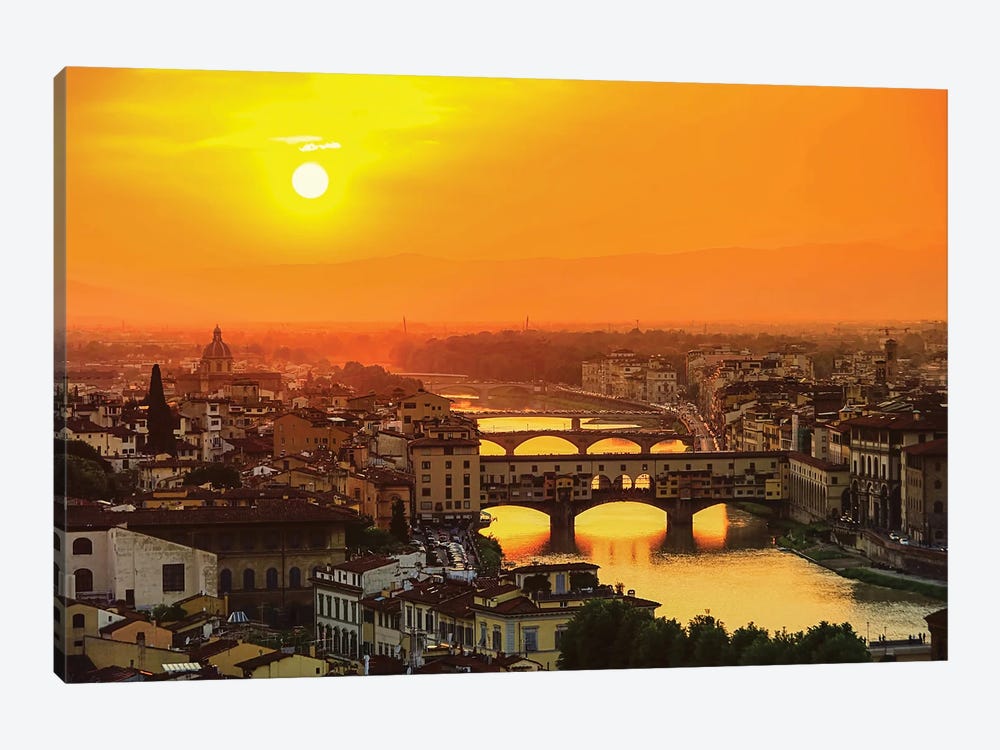 Florenz Bruecke Florence Bridge by Paul Rommer 1-piece Canvas Artwork