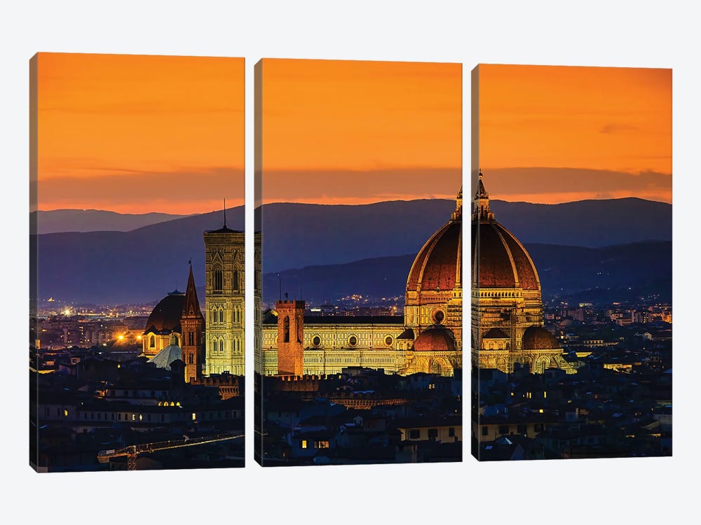 Florenz Dom Nacht Florence Cathedral Night by Paul Rommer 3-piece Art Print