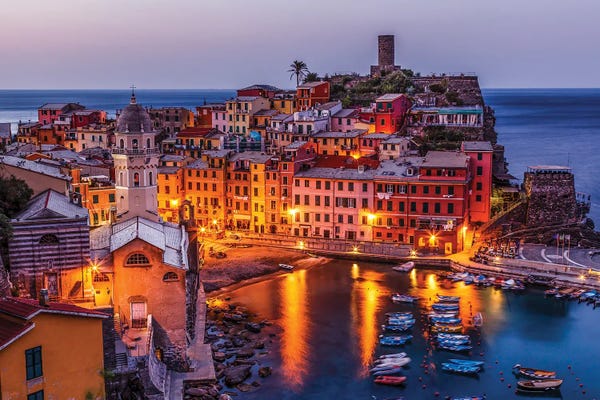 Liguria: Aerial View On The Village Of Vernazza At The Morning Cinque Terre Italy by Paul Rommer