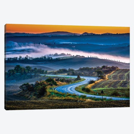 Tuscany At Sunrise Italy Canvas Print #PUR5611} by Paul Rommer Canvas Artwork