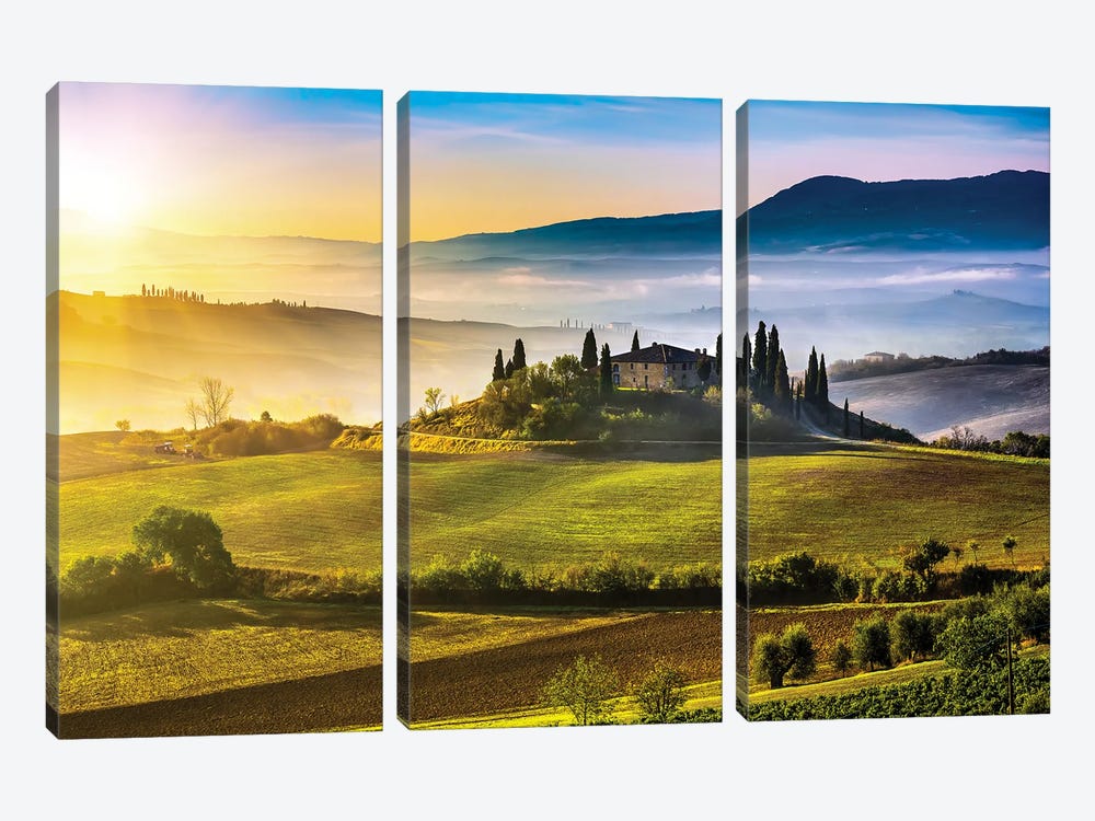 Tuscany At Sunrise Italy II by Paul Rommer 3-piece Art Print