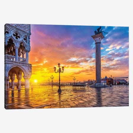 Sunrise In Venice Canvas Print #PUR5613} by Paul Rommer Canvas Wall Art