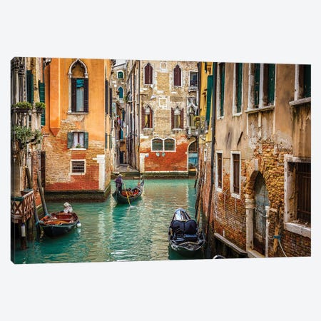 Canal In Venice Canvas Print #PUR5615} by Paul Rommer Canvas Art Print