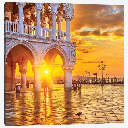 Sunrise In Venice Italy Canvas Print #PUR5618} by Paul Rommer Canvas Wall Art