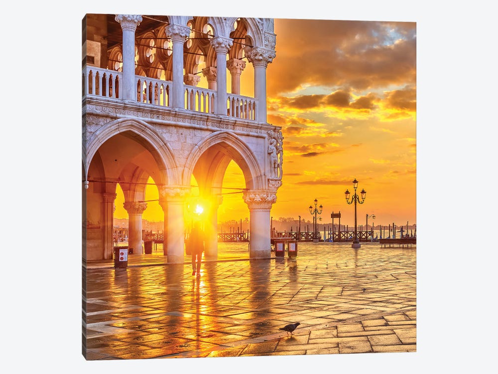 Sunrise In Venice Italy by Paul Rommer 1-piece Canvas Print