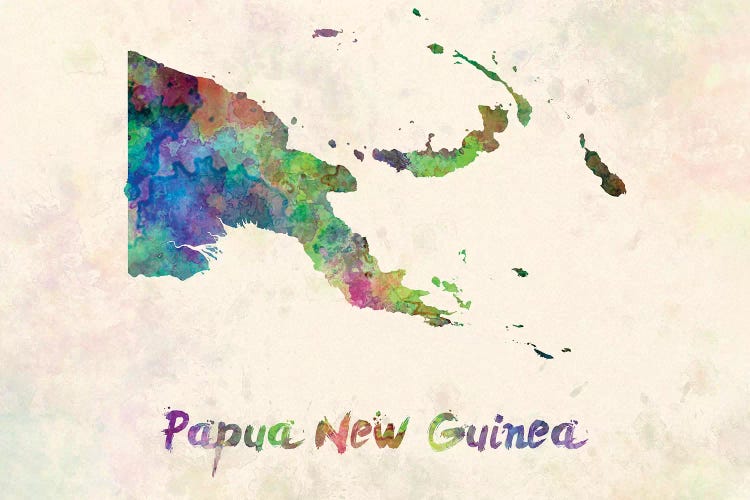 Papua New Guinea In Watercolor by Paul Rommer wall art