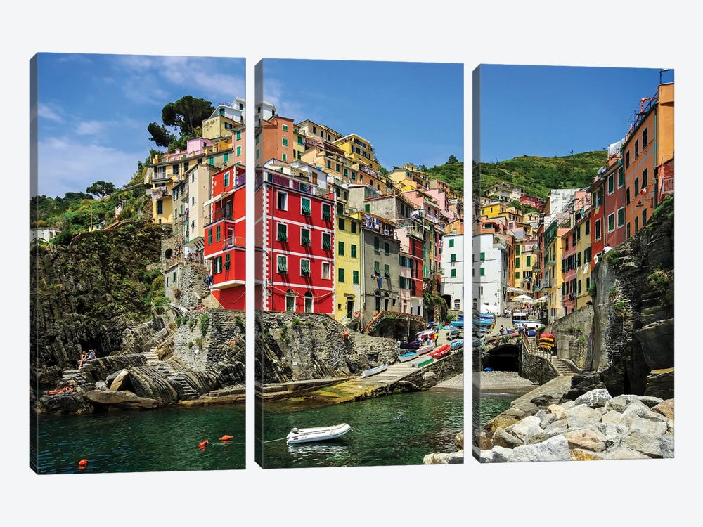 Cinque Terre Riomaggiore Italy by Paul Rommer 3-piece Canvas Artwork