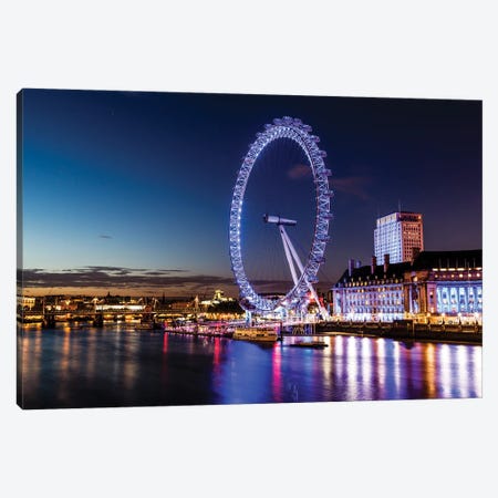London Eye And London Cityscape Canvas Print #PUR5624} by Paul Rommer Canvas Artwork