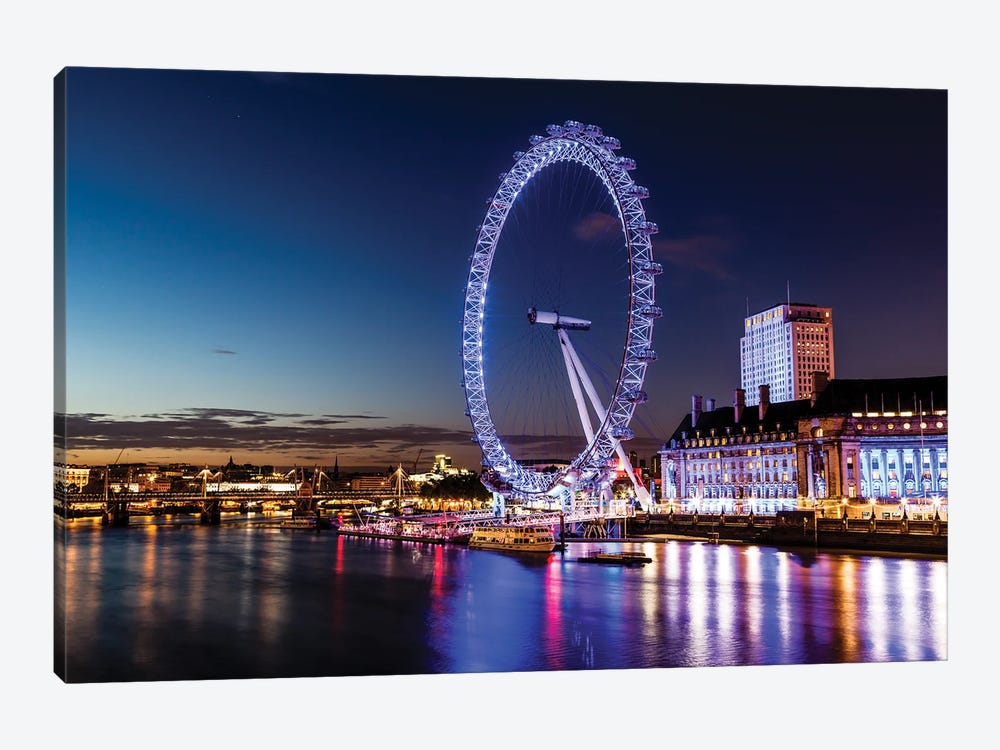 London Eye And London Cityscape by Paul Rommer 1-piece Canvas Art