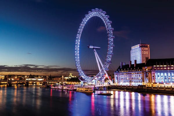 Ferris Wheels: London Eye And London Cityscape by Paul Rommer
