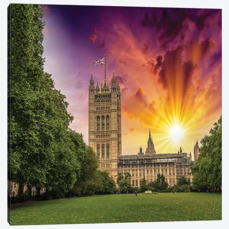 London Victoria Tower From Canvas Print #PUR5626} by Paul Rommer Canvas Wall Art