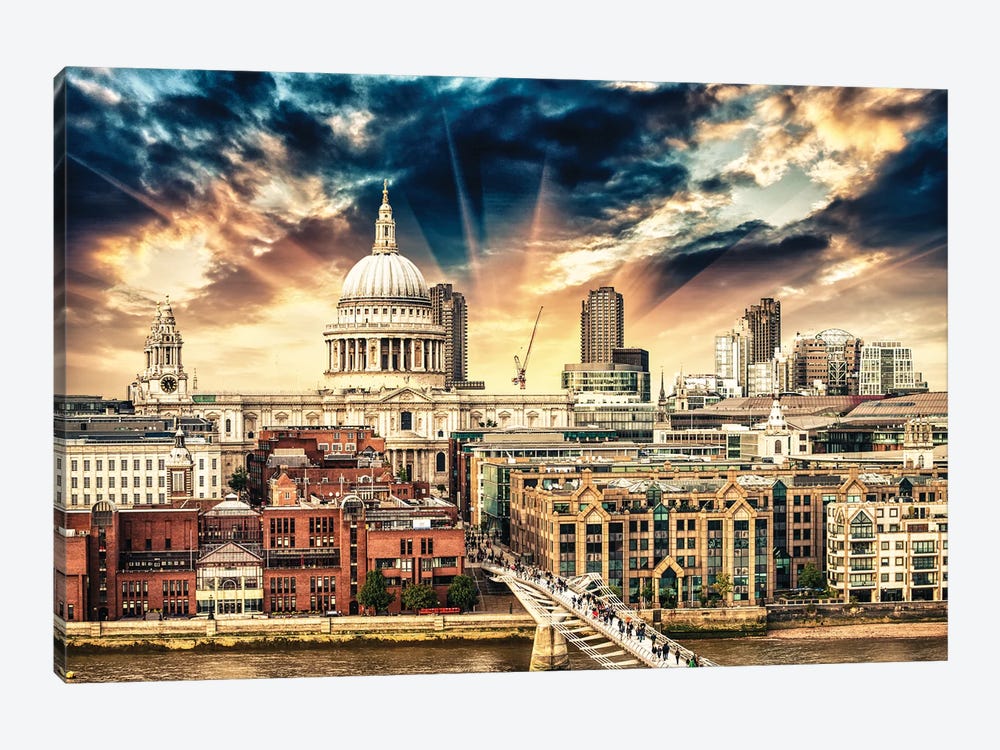 London Beautiful Aerial View by Paul Rommer 1-piece Canvas Art Print