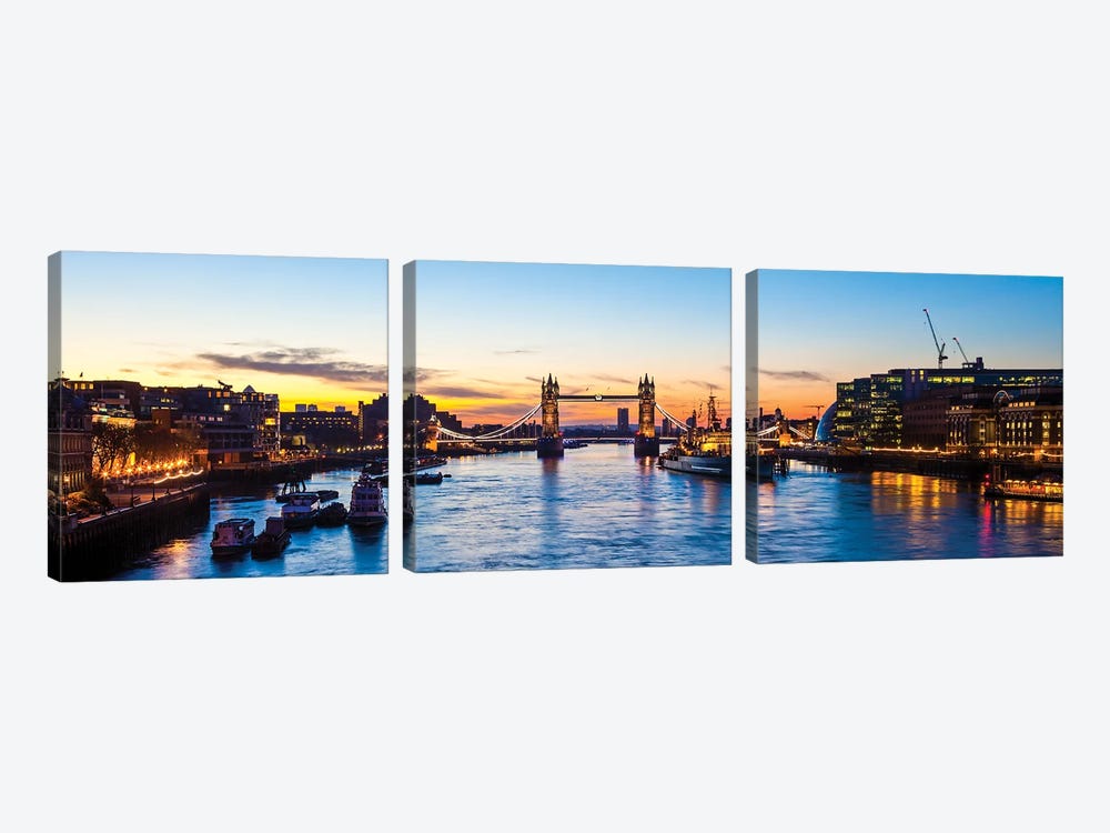 Tower Bridge Sunrise In London by Paul Rommer 3-piece Canvas Artwork