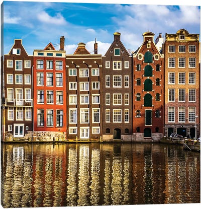 Old Buildings In Amsterdam Canvas Art Print - Paul Rommer