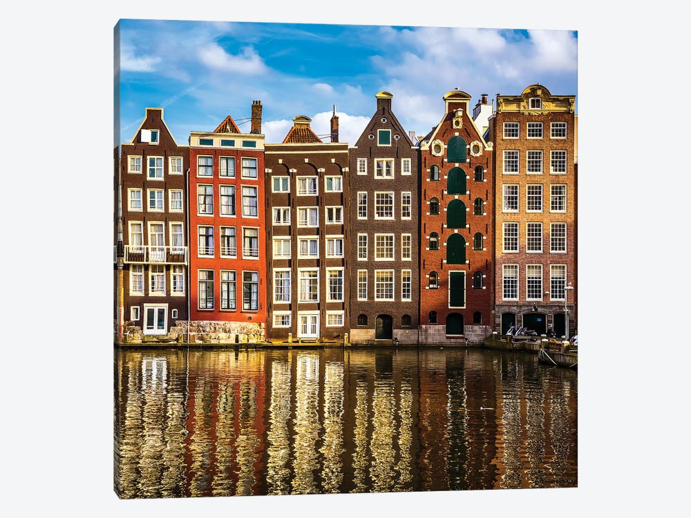Old Buildings In Amsterdam by Paul Rommer 1-piece Canvas Art Print