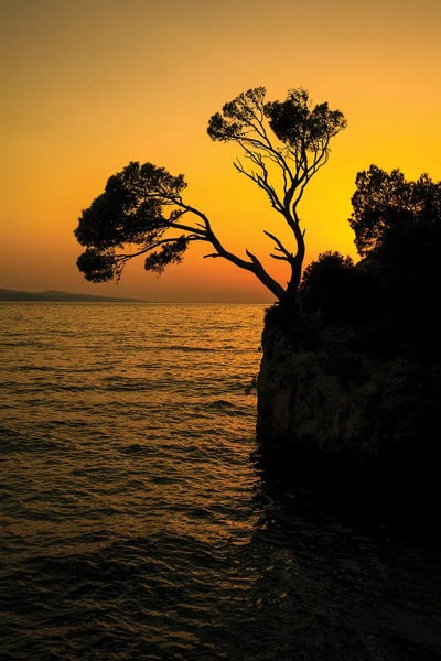 Cliffs: Brela Rock Silhouette Splendid Seacoast Of Croatia by Paul Rommer
