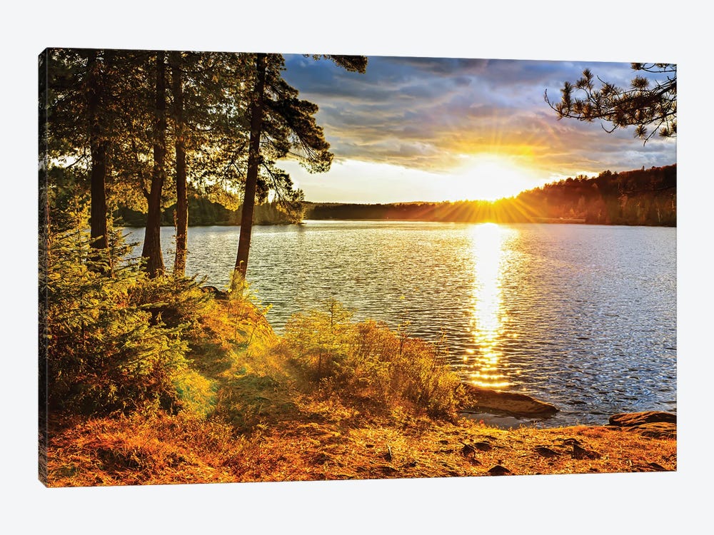 Sunset Over Lake by Paul Rommer 1-piece Canvas Art