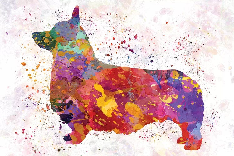 Pembroke Welsh Corgi In Watercolor by Paul Rommer wall art