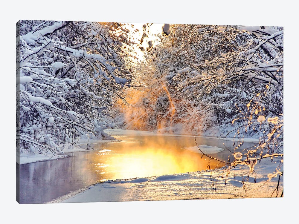 The River In The Winter At Sunset by Paul Rommer 1-piece Canvas Wall Art