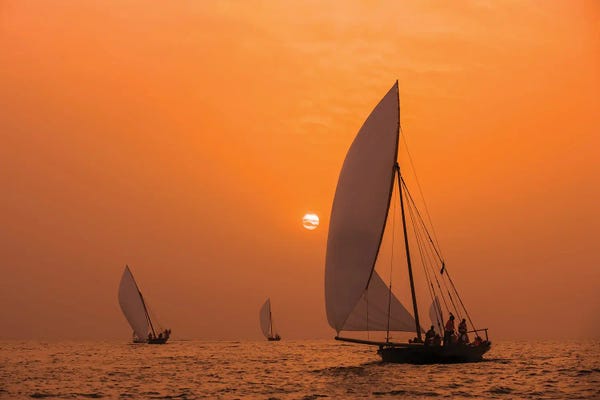 United Arab Emirates: Sunset Dhows Dubai by Paul Rommer