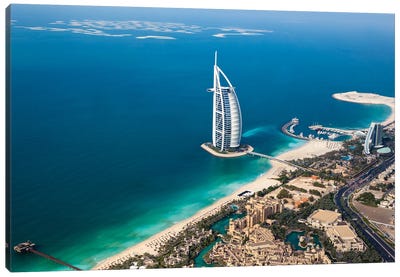 Dubai UAE Burj Al Arab From Canvas Art Print - Aerial Beaches 