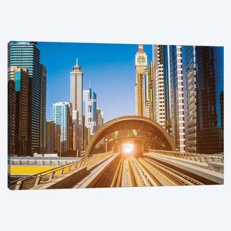 Modern Subway Line In Dubai Canvas Print #PUR5677} by Paul Rommer Canvas Art Print
