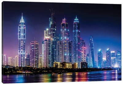 Dubai Marina Cityscape UAE Canvas Art Print - United Arab Emirates Art
