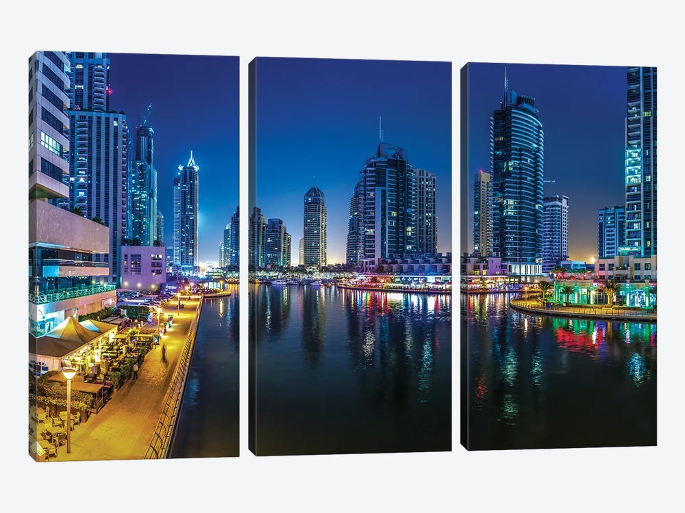 Dubai Marina Cityscape UAE II by Paul Rommer 3-piece Canvas Art