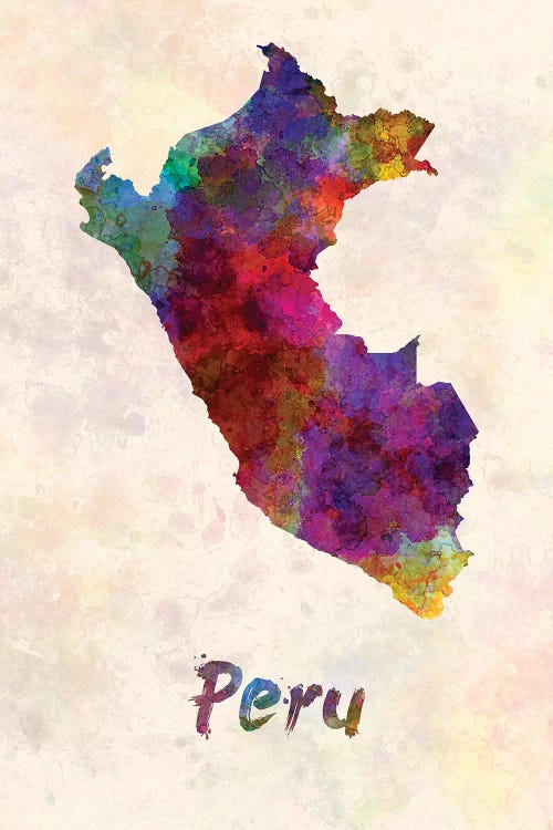 Peru In Watercolor by Paul Rommer canvas print