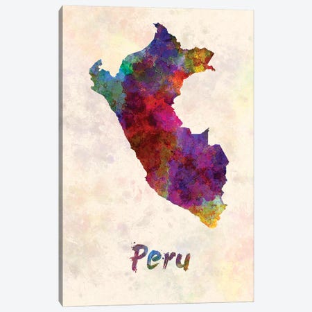 Peru In Watercolor Canvas Print #PUR568} by Paul Rommer Art Print