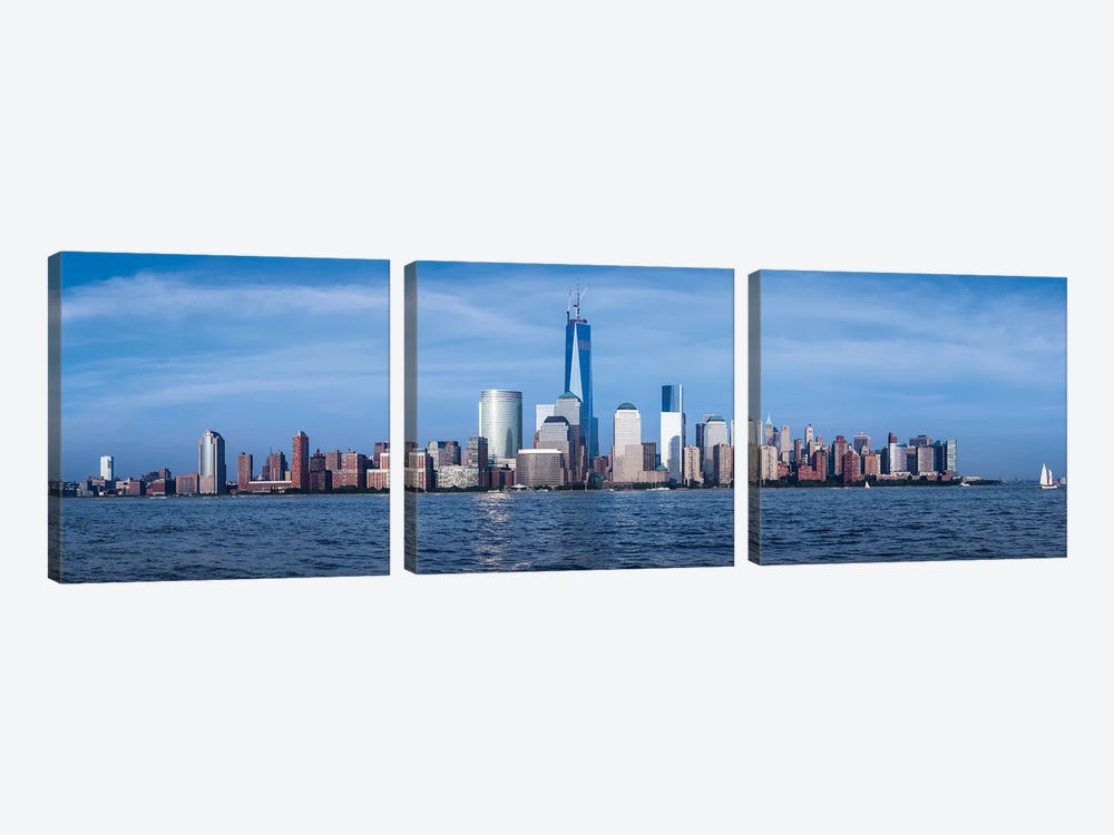 Panorama Of Lower Manhattan by Paul Rommer 3-piece Canvas Art Print