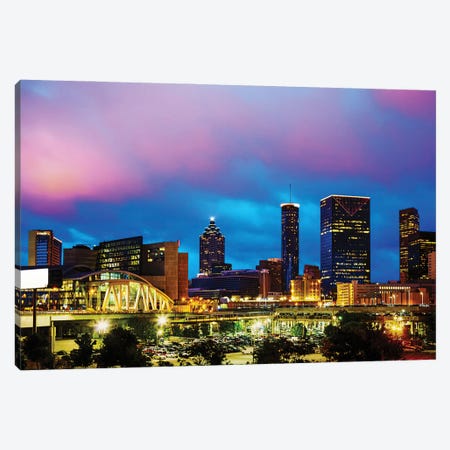 Downtown Atlanta At Night Canvas Print #PUR5695} by Paul Rommer Canvas Art Print