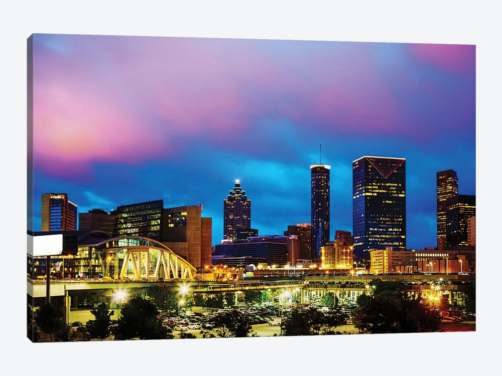 Downtown Atlanta At Night by Paul Rommer 1-piece Canvas Art
