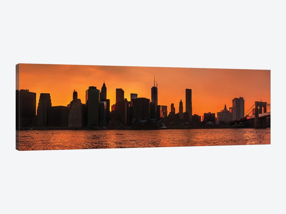 Silhouettes Of Manhattan by Paul Rommer 1-piece Canvas Art Print