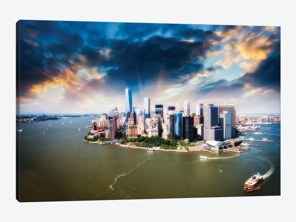 Beautiful Island Of Manhattan by Paul Rommer 1-piece Canvas Artwork