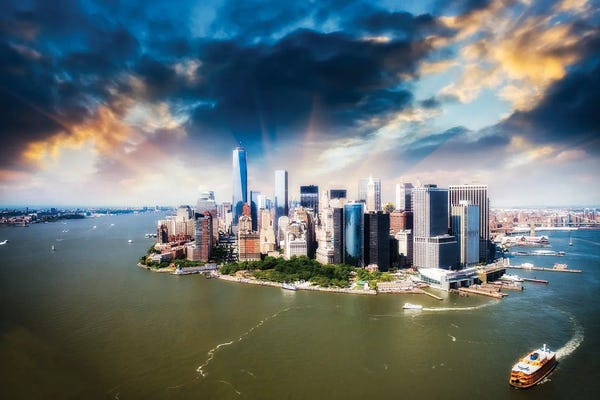 New York City Skylines: Beautiful Island Of Manhattan by Paul Rommer