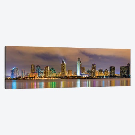 Downtown San Diego At Night Canvas Print #PUR5708} by Paul Rommer Canvas Artwork