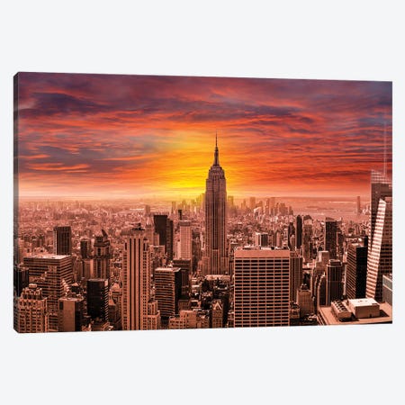 New York City Skyline II Canvas Print #PUR5710} by Paul Rommer Canvas Print