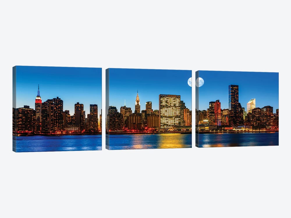 Late Evening New York City II by Paul Rommer 3-piece Canvas Print
