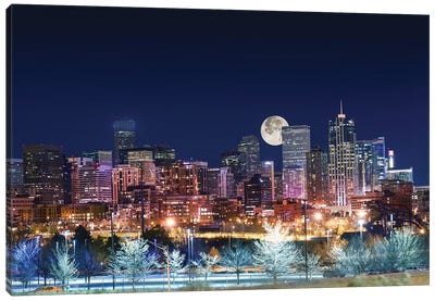 Denver Skyline West Canvas Art Print - Denver Art