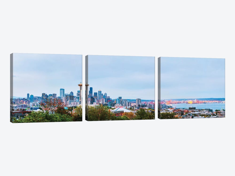 Downtown Seattle by Paul Rommer 3-piece Canvas Artwork