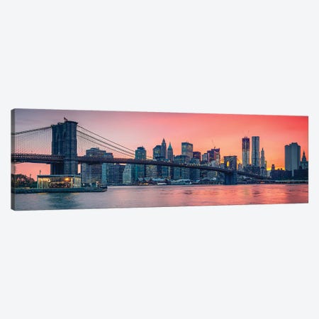 Brooklyn Bridge And Manhattan Canvas Print #PUR5717} by Paul Rommer Canvas Art