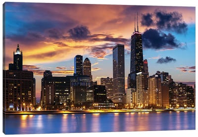 Chicago Skyline Canvas Art Print - Art by Hispanic & Latin American Artists